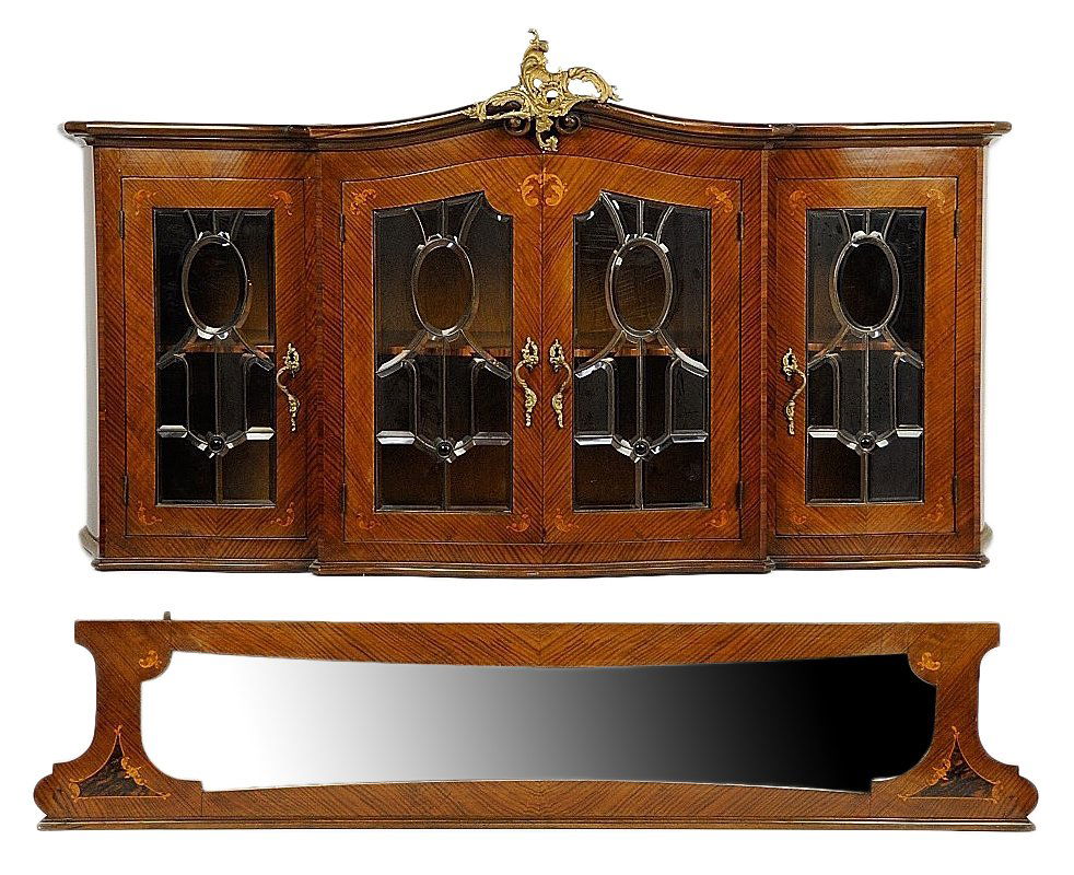 144 ANTIQUE LEADED GLASS AND MIRROR