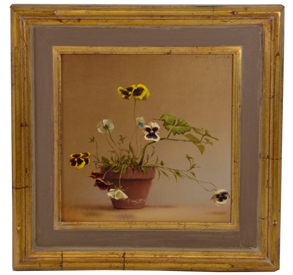 DANIEL SPRICK, 15½ x 15¼ inches, "FANSIES", Oil on: DANIEL SPRICK 15½ x 15¼ inches ""FANSIES"" Oil on canvas, signed. 16 x 16 inches
