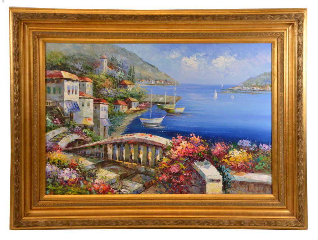 ROSSINNI Oil on canvas: ROSSINNI Oil on canvas Oil on canvas, signed lower right, ROSSINI (artist unknown) 24"" X 36"" 2436