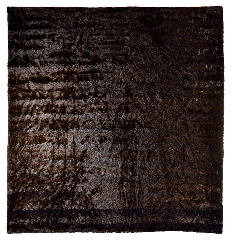 A LARGE MINK BLANKET THROW: A LARGE MINK BLANKET THROW 20th Century A ROYAL LUXURY brown mink blanket. Very good condition. 118 x 118 inches