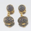 Ladies' Gold and Blue Sapphire Pair of Dangle Earrings