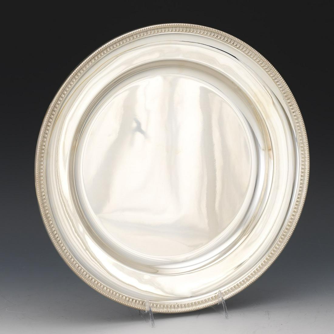 Large Camusso Sterling Silver Round Tray: 14" Round tray 21 toz.