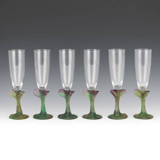 Daum Nancy "nature" Champagne Flutes