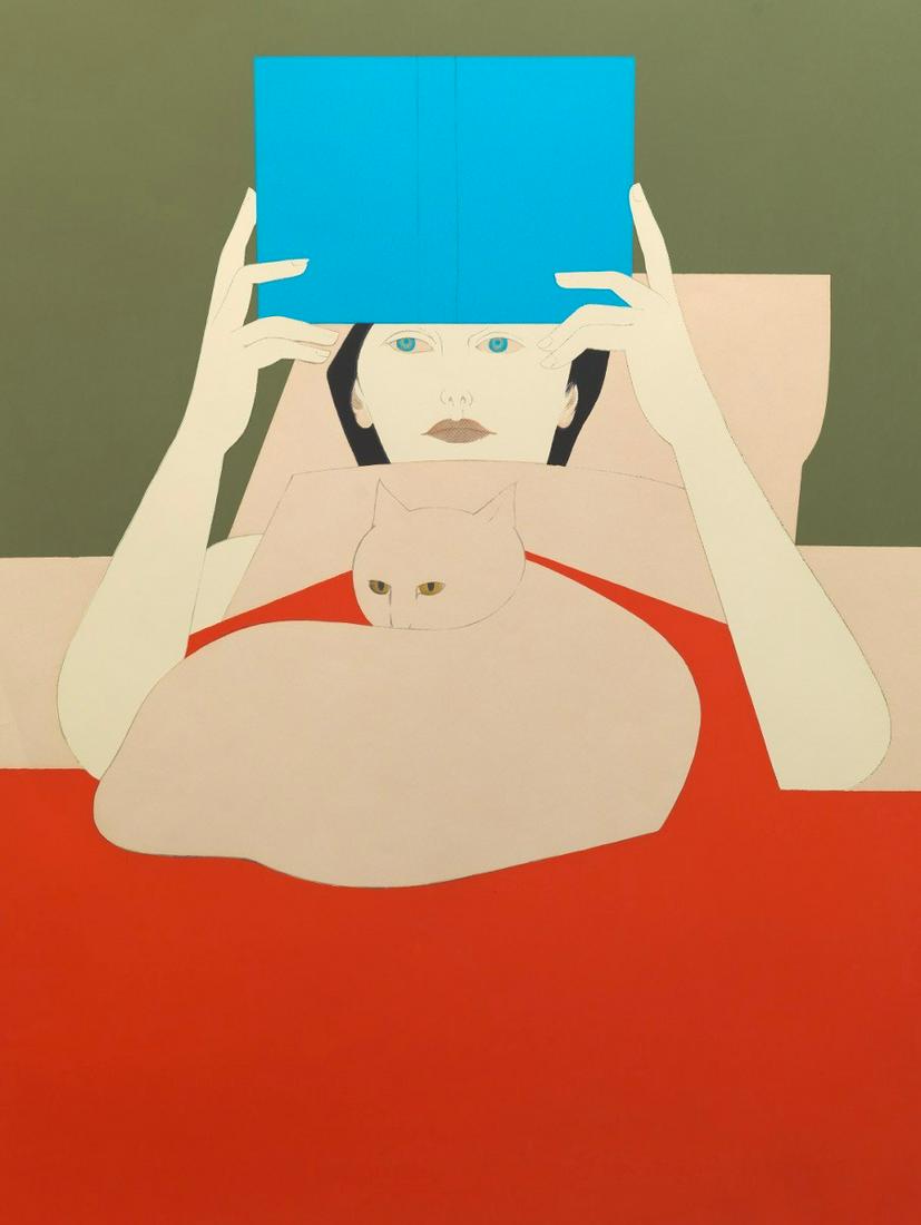 Will Barnet (American 1918 - 1992): 41" x 29 1/2" sheet "Woman Reading", 1970. Screenprint on paper, hinge mounted to mat, signed lower right, titled and "Artist Proof" lower left in pencil. View and Bid on AspireA