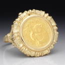 Ladies' Pure Gold 1995 Chinese "The Temple of Heaven" Coin in Gold Ring