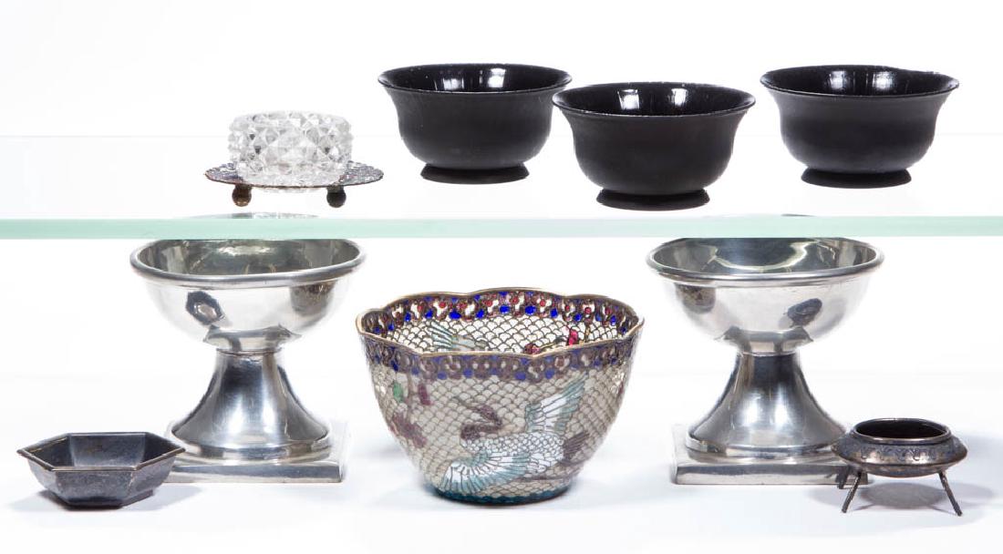 ASSORTED METAL OPEN SALTS, LOT OF EIGHT (1 of 1)