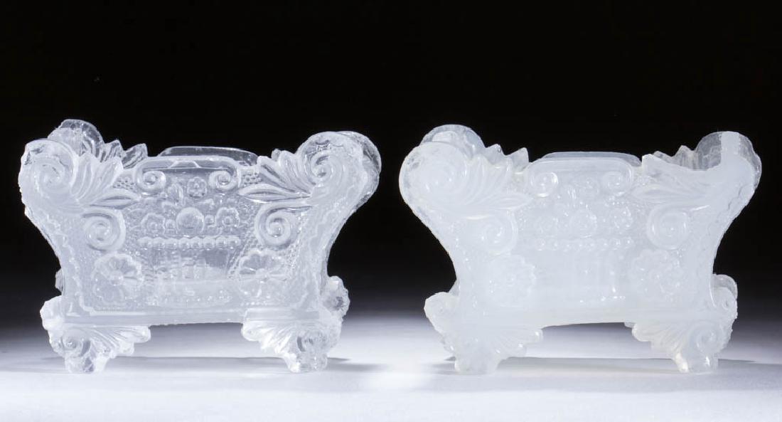 BF-1G BASKET OF FLOWERS PRESSED OPEN SALTS, LOT OF TWO (1 of 3)