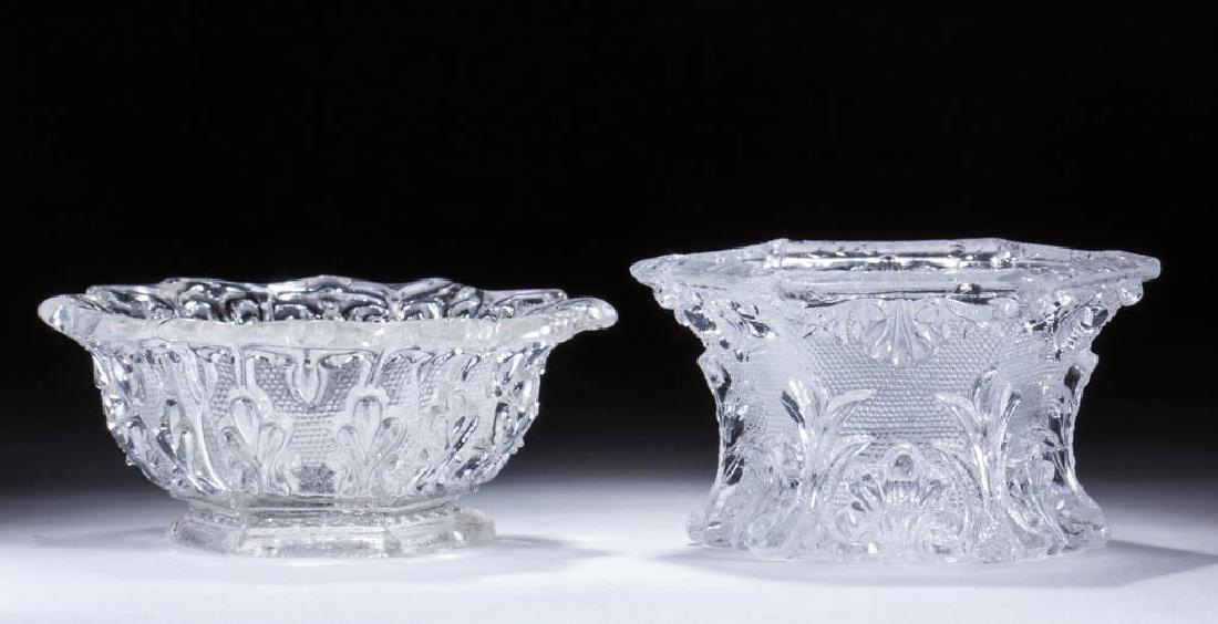 HN HEXAGONAL PRESSED OPEN SALTS, LOT OF TWO (1 of 3)