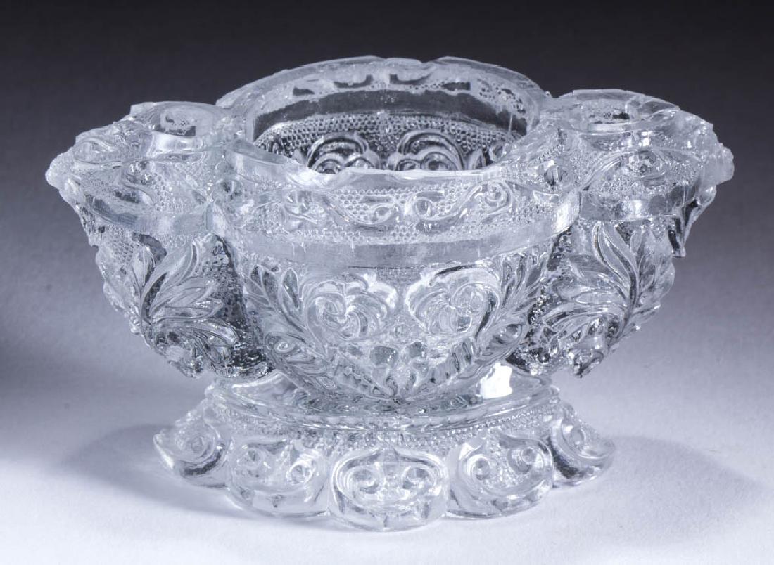 OP UNLISTED OVAL PEDESTAL PRESSED OPEN SALT / INK WELL (1 of 4)