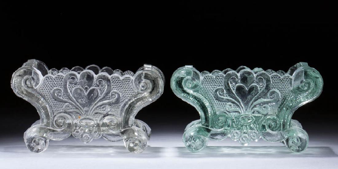 SC-7 SCROLLED HEART PRESSED OPEN SALTS, LOT OF TWO (1 of 3)