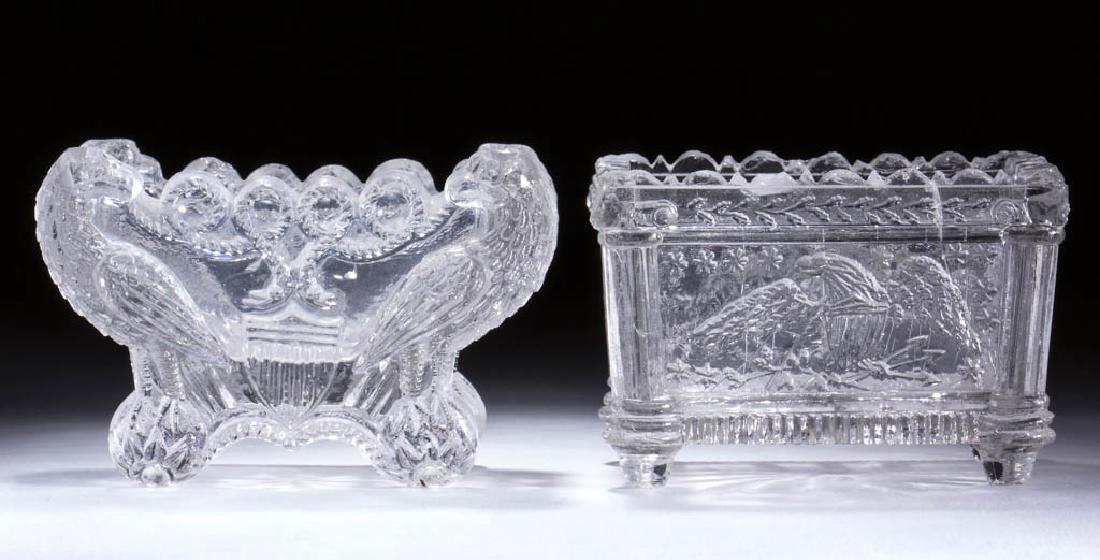 ASSORTED EAGLE LACY PRESSED OPEN SALTS, LOT OF TWO (1 of 3)