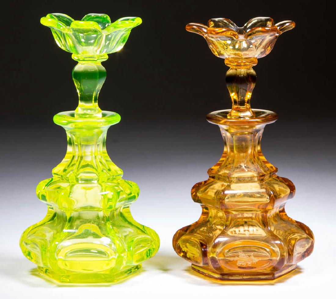 BLOWN-MOLDED PANELED HORIZONTAL OVALS COLOGNE BOTTLES, (1 of 1)