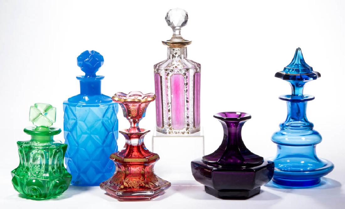 ASSORTED BLOWN-MOLDED / PRESSED COLOGNE BOTTLES, LOT OF (1 of 1)