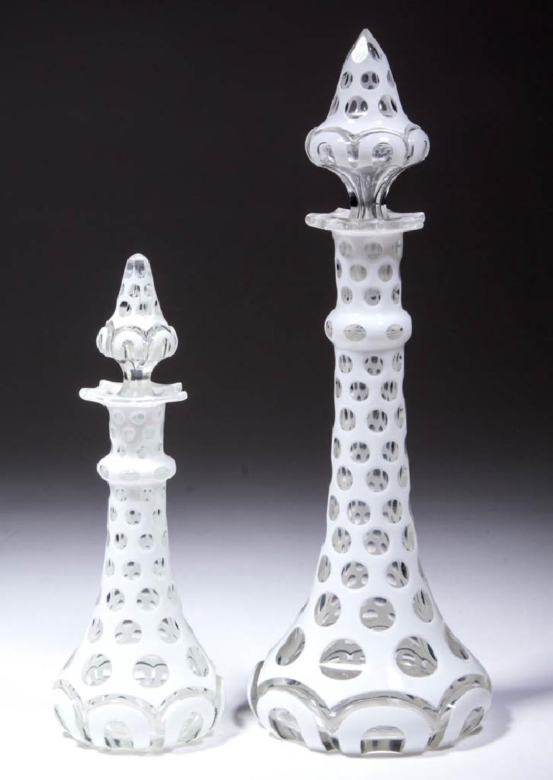 CUT OVERLAY PUNTY AND BASAL ARCH COLOGNE BOTTLES, LOT (1 of 1)