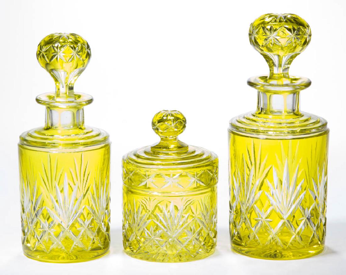 CUT OVERLAY STAR, DIAMOND, AND FAN THREE-PIECE DRESSER (1 of 1)