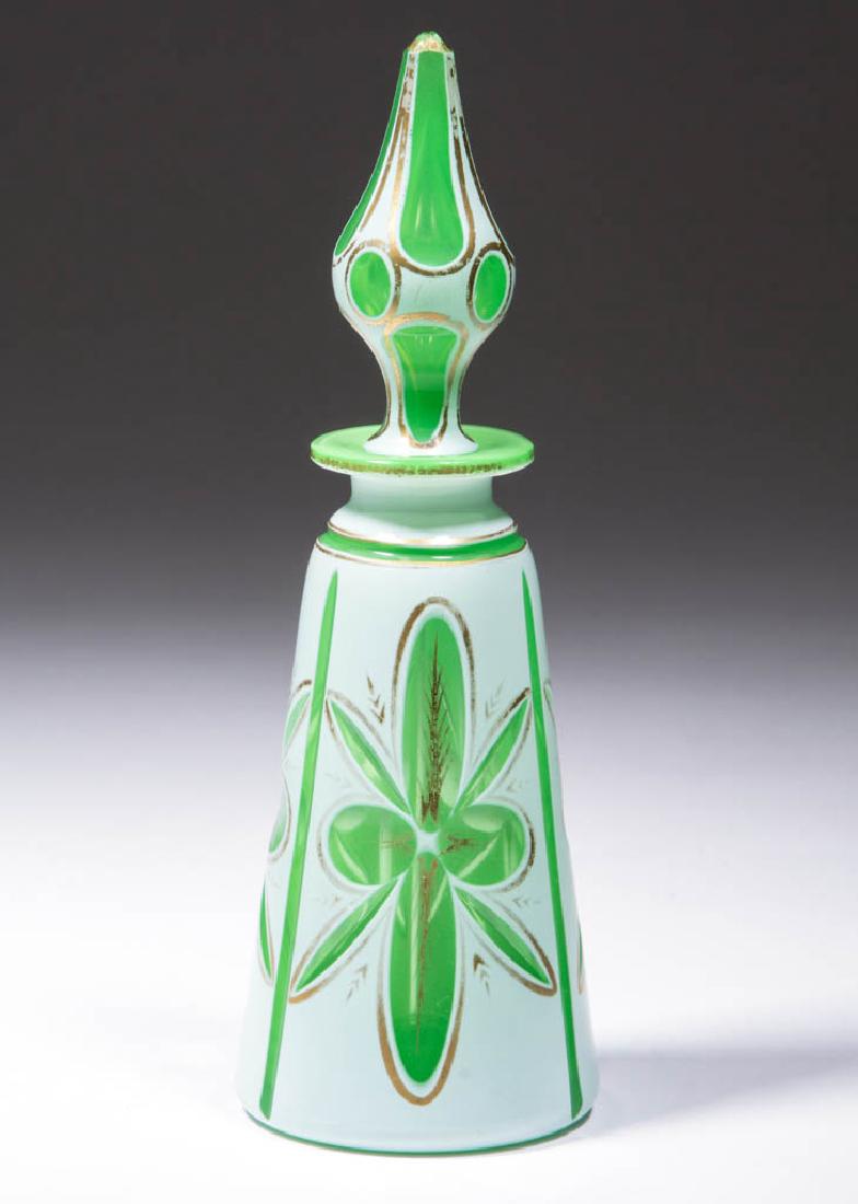 CUT OVERLAY FLASHED QUATREFOIL COLOGNE BOTTLE (1 of 1)