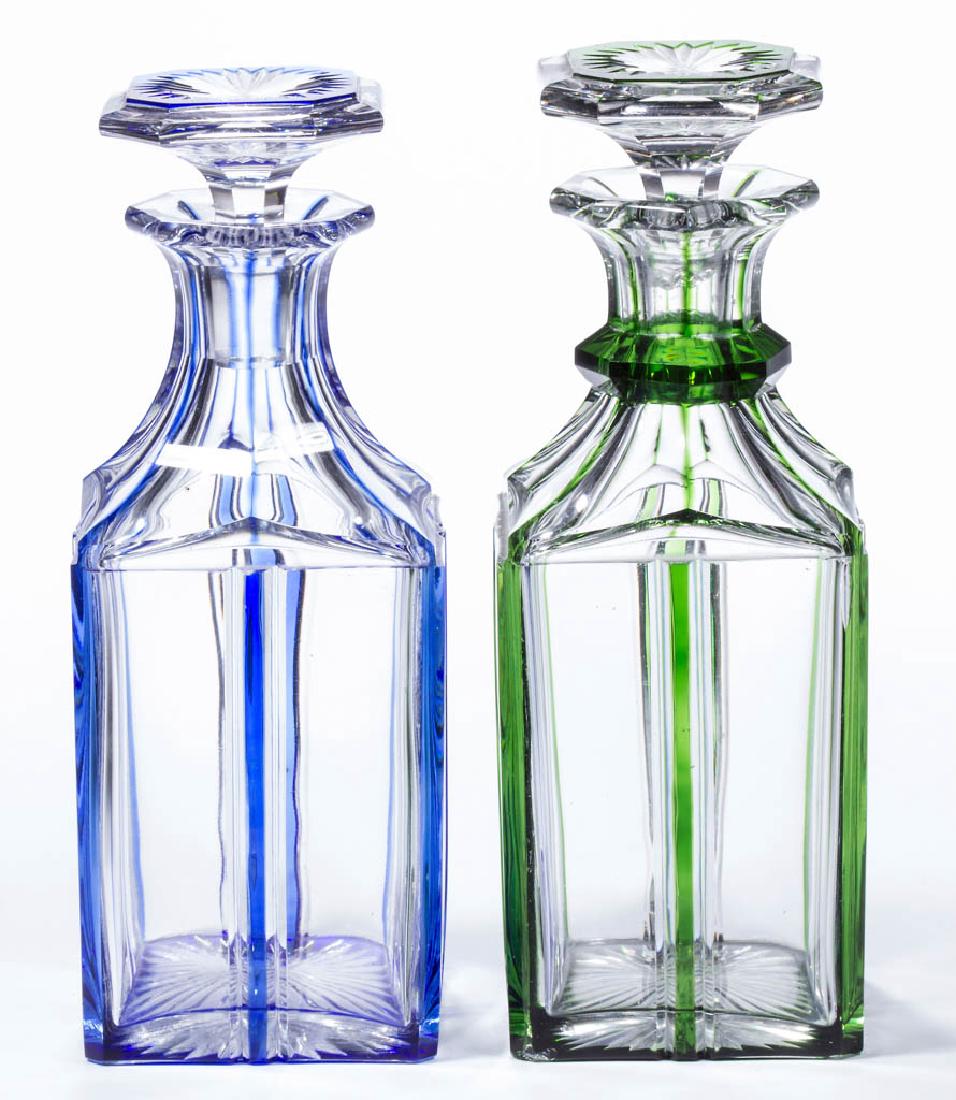 CUT OVERLAY SQUARE COLOGNE BOTTLES, LOT OF TWO (1 of 1)