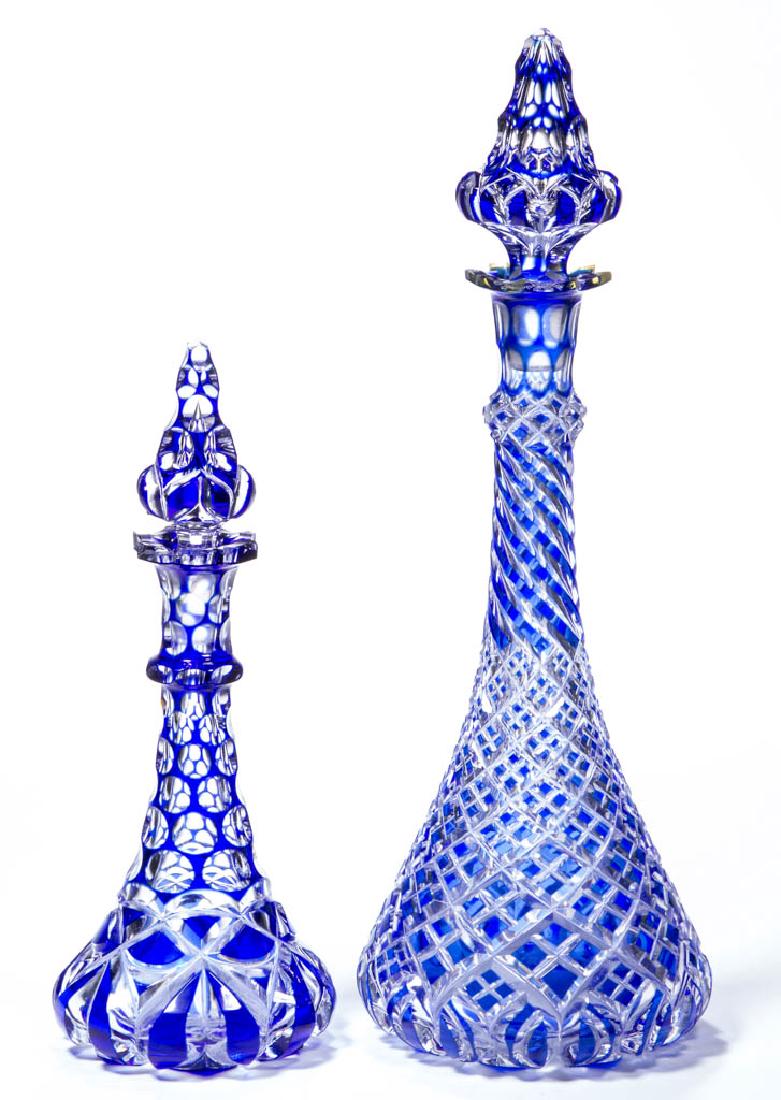 ASSORTED CUT OVERLAY COLOGNE BOTTLES, LOT OF TWO (1 of 1)