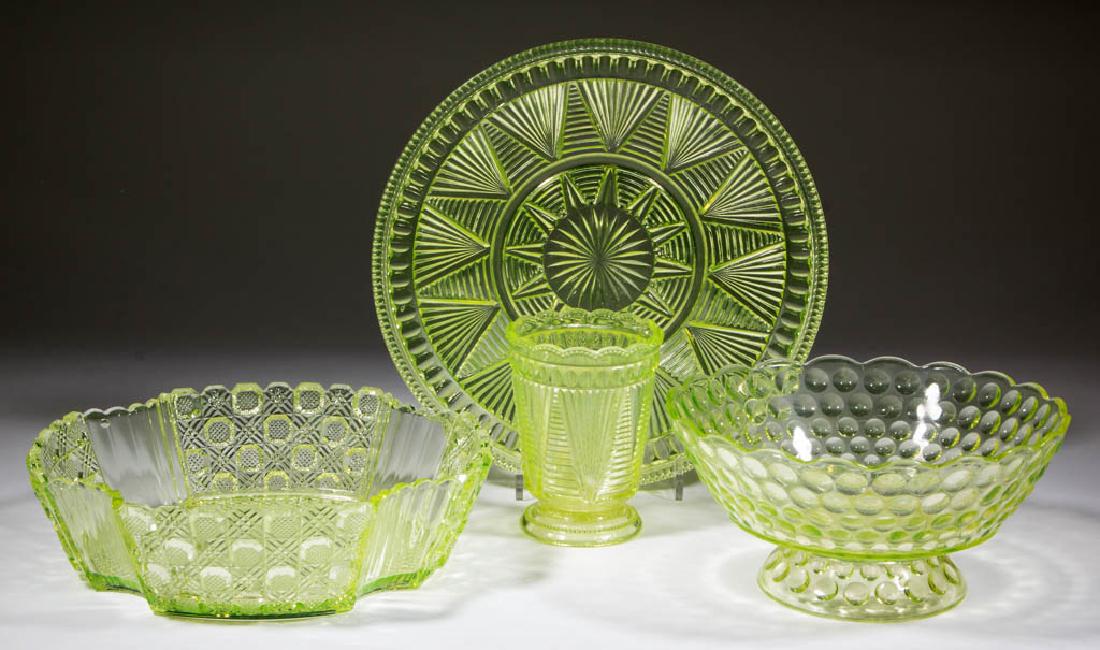 ASSORTED PRESSED GLASS ARTICLES, LOT OF FOUR (1 of 1)