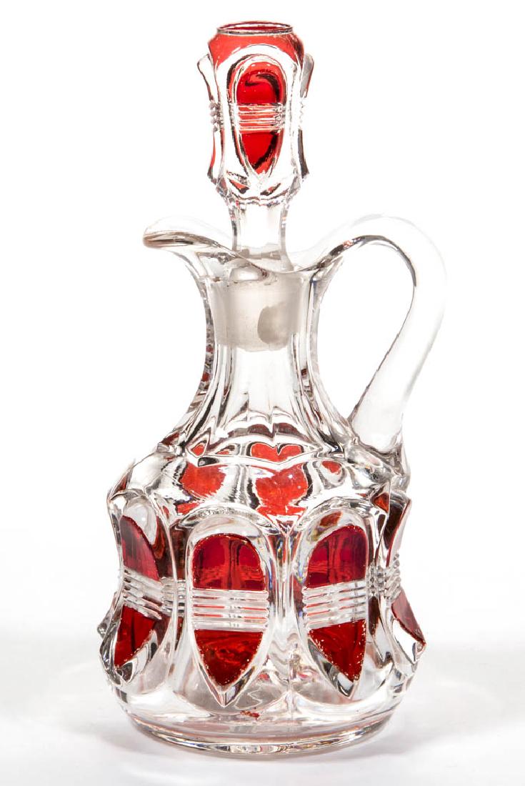 BARRED OVAL - RUBY-STAINED CRUET (1 of 1)