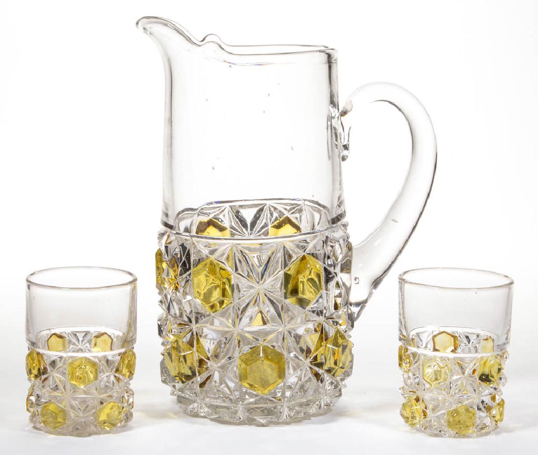 BIG BUTTON - AMBER-STAINED THREE-PIECE WATER SET (1 of 1)