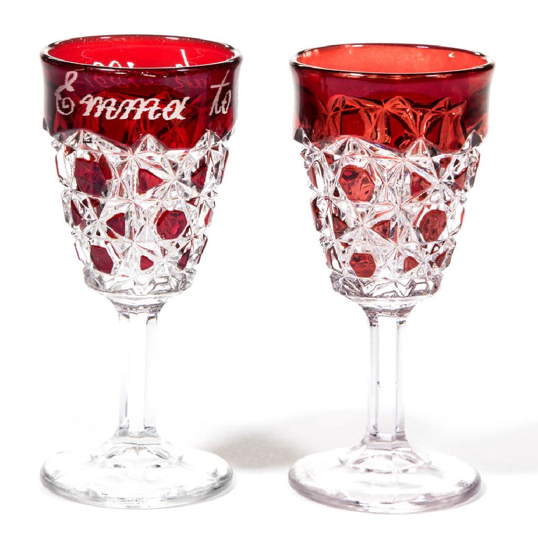 BLOCK AND LATTICE - RUBY-STAINED WINES, LOT OF TWO (1 of 1)