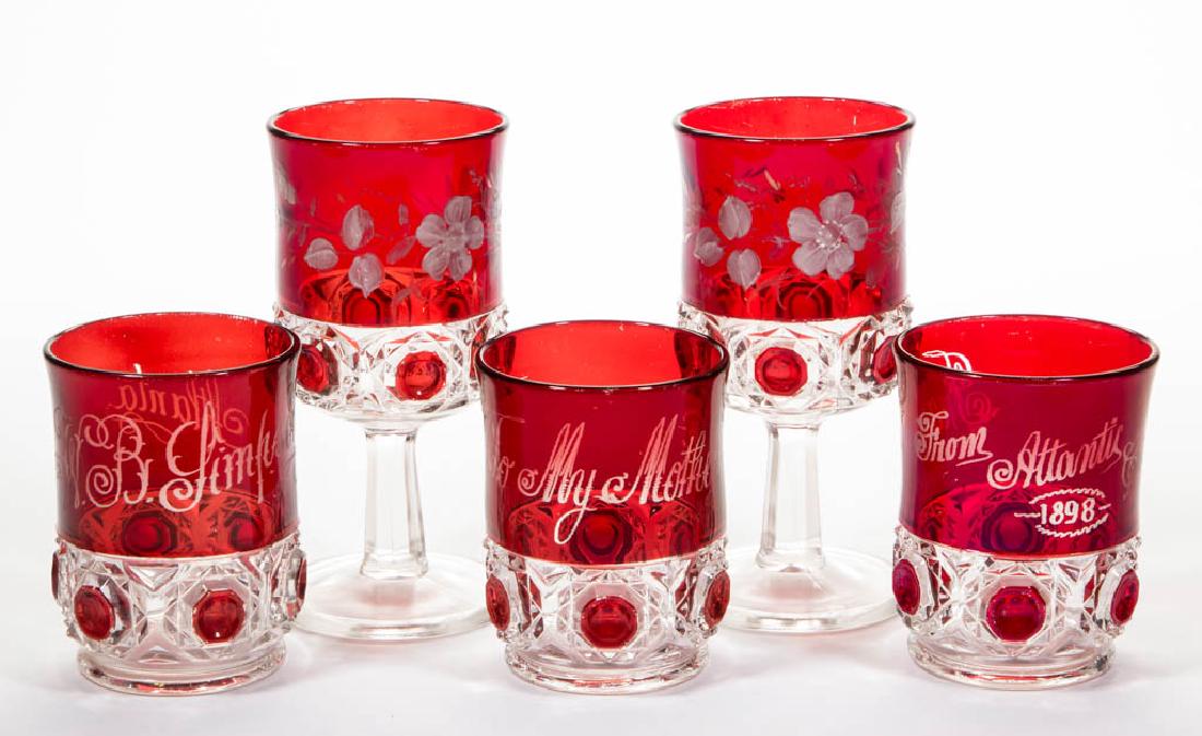 BOX-IN-BOX / FACETED ROSETTE BAND - RUBY-STAINED (1 of 1)