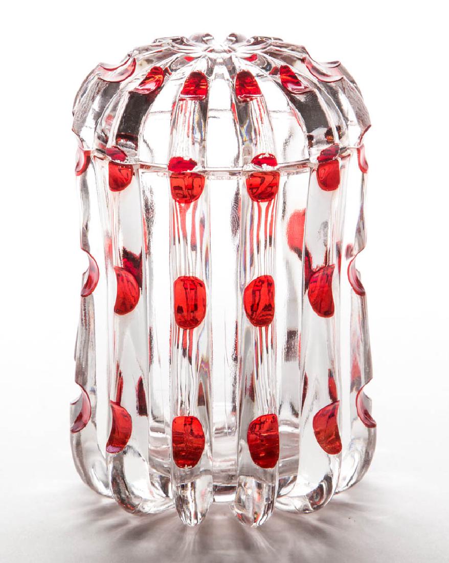 BROKEN COLUMN - RUBY-STAINED PICKLE CASTER (1 of 1)