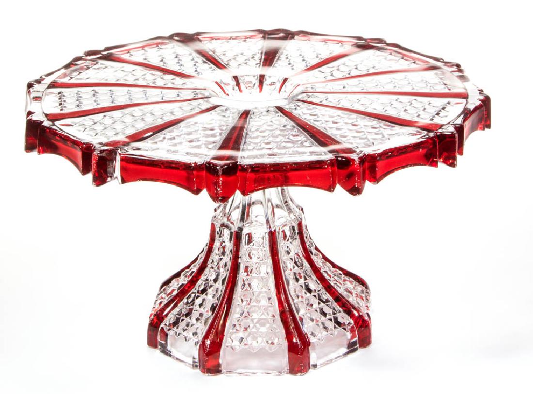 BUTTON PANEL WITH BARS - RUBY-STAINED SALVER / CAKE (1 of 1)