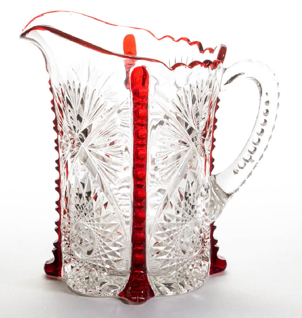 BUTTRESSED SUNBURST - RUBY-STAINED WATER PITCHER (1 of 1)