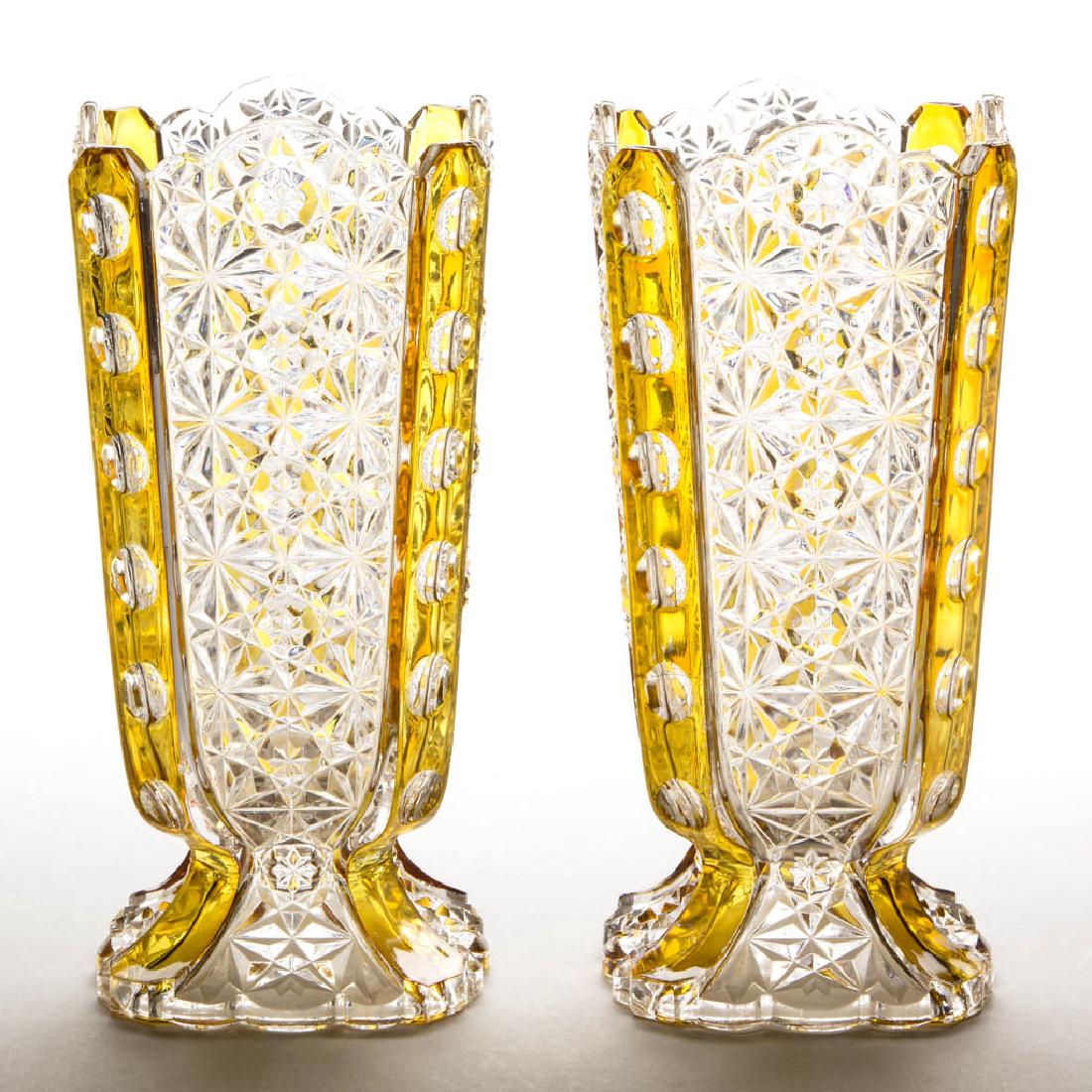 DAISY AND BUTTON WITH THUMBPRINT PANEL - AMBER-STAINED (1 of 1)