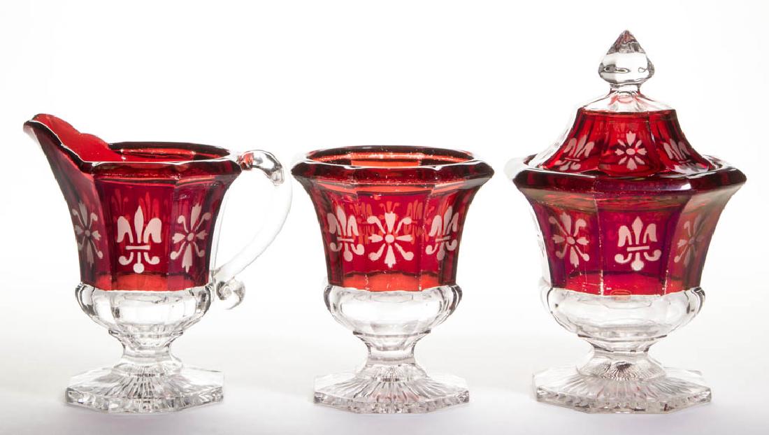 DOUGLASS (OMN) - RUBY-STAINED TABLE ARTICLES, LOT OF (1 of 1)