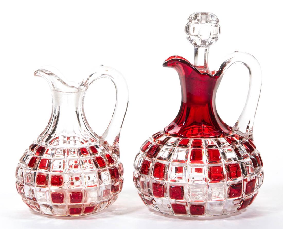 DUNCAN NO. 308 / BLOCK - RUBY-STAINED CRUETS, LOT OF (1 of 1)