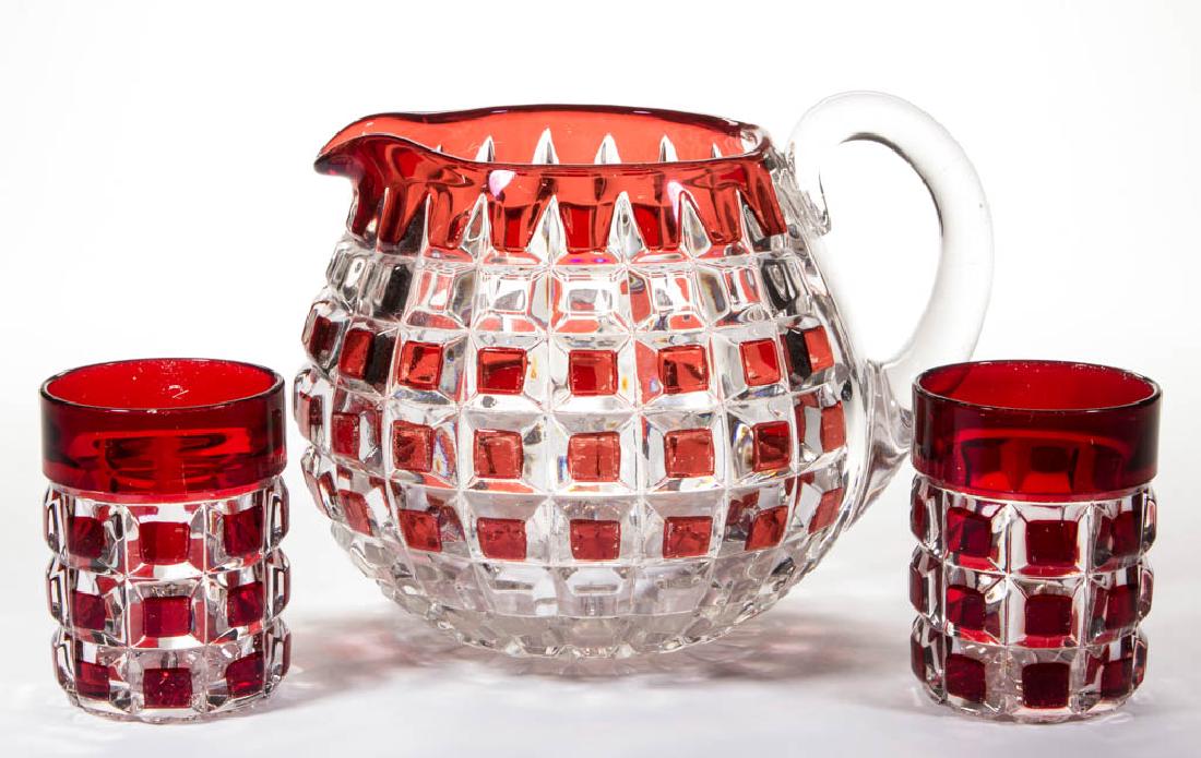 DUNCAN NO. 331 / LATE BLOCK - RUBY-STAINED THREE-PIECE (1 of 1)