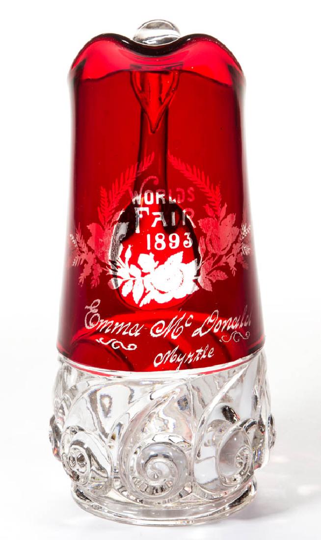 DUNCAN NO. 360 / SNAIL - RUBY-STAINED MILK PITCHER (1 of 2)