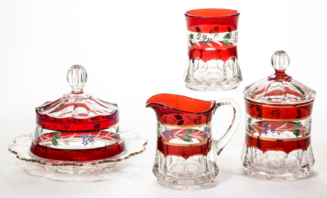 DUNCAN NO. 56 / BLOCKED THUMBPRINT BAND - RUBY-STAINED (1 of 1)