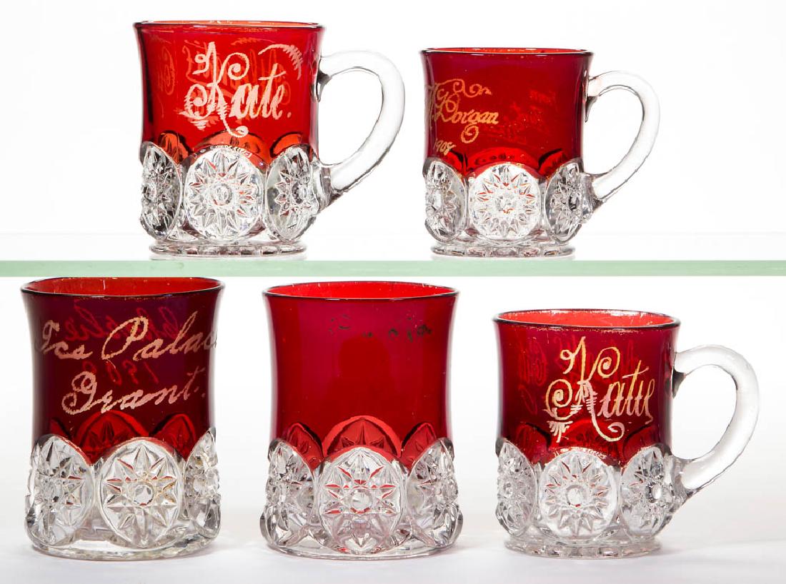 DUNCAN NO. 67 / SUNBURST IN OVAL - RUBY-STAINED (1 of 1)