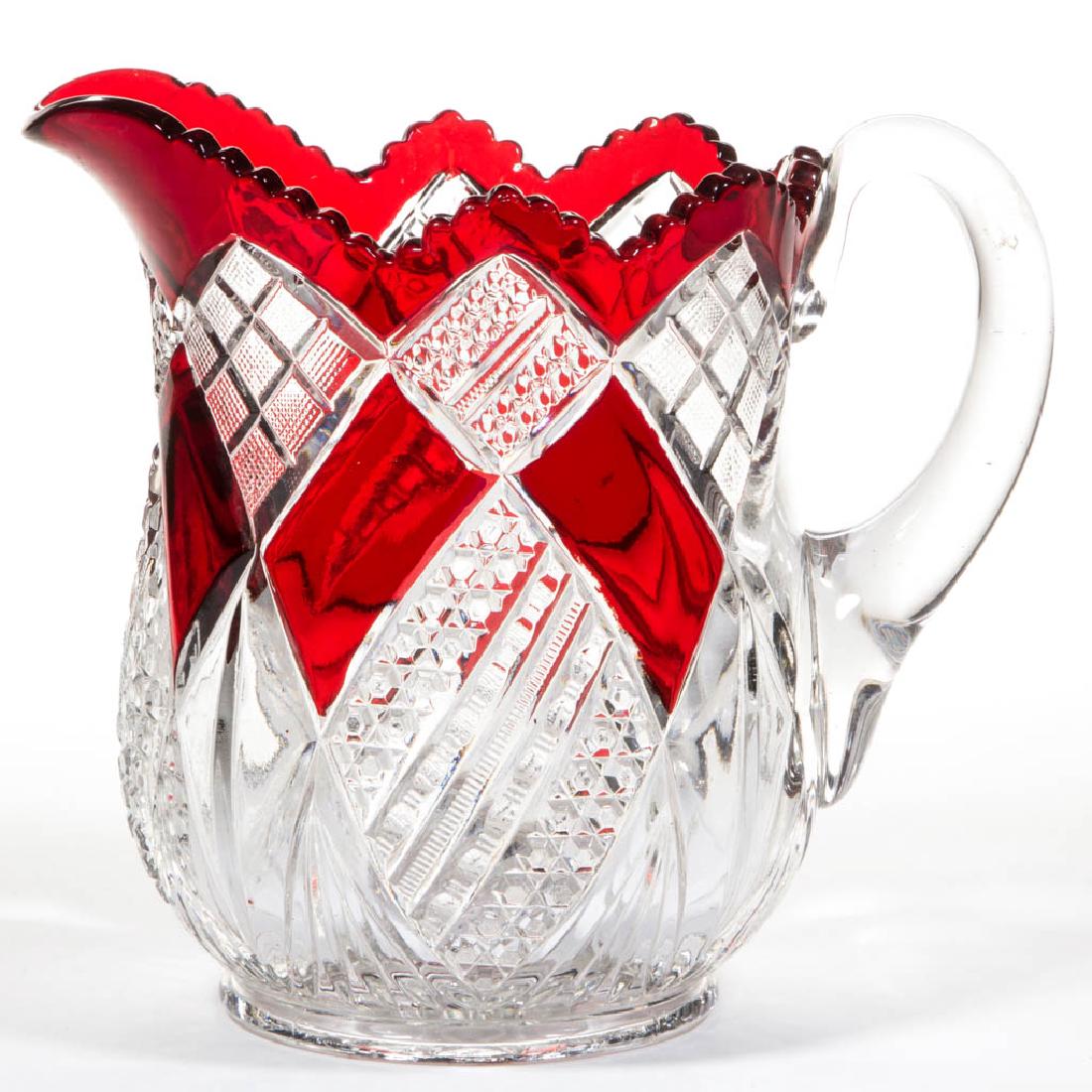 EUREKA - RUBY-STAINED WATER PITCHER (1 of 1)