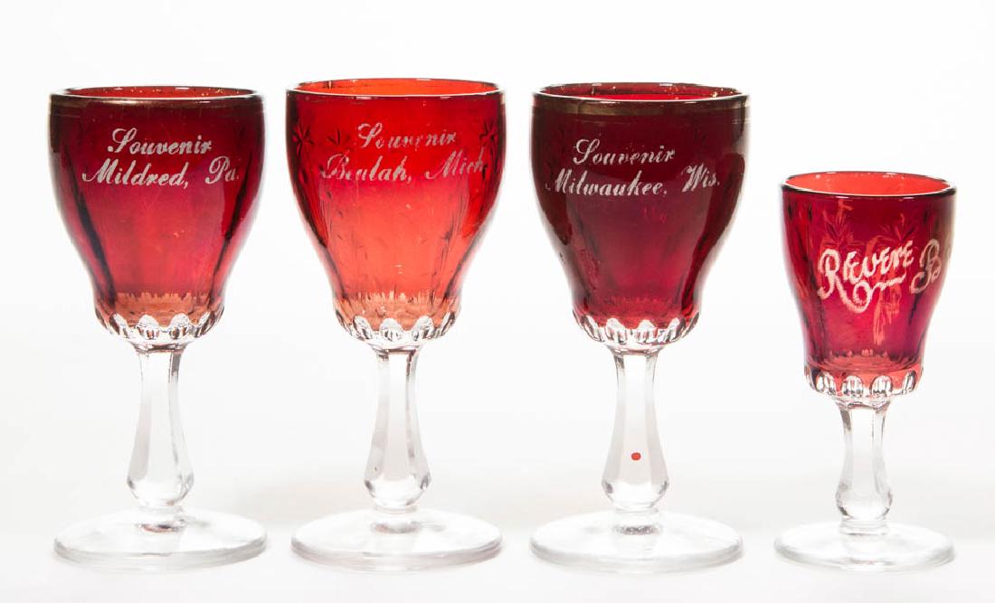 GARDENELLA - RUBY-STAINED DRINKING ARTICLES, LOT OF (1 of 1)