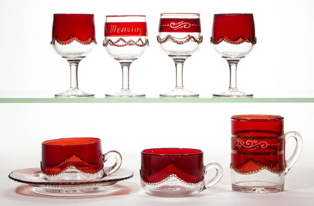 HEISEY NO. 1295 / BEAD SWAG - RUBY-STAINED DRINKING (1 of 1)