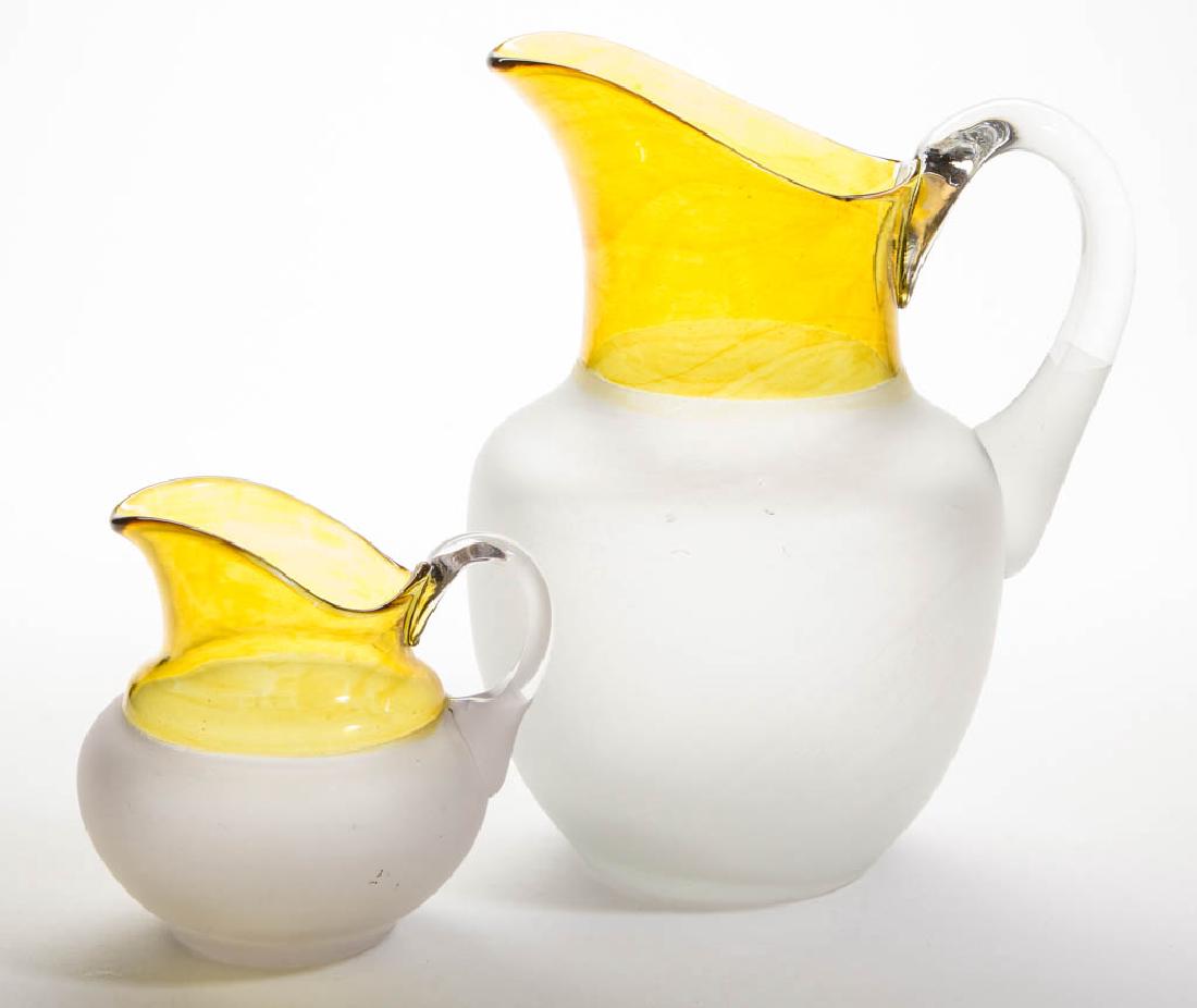 HOBBS BLOWN FRANCESWARE - AMBER-STAINED PITCHERS, LOT (1 of 1)