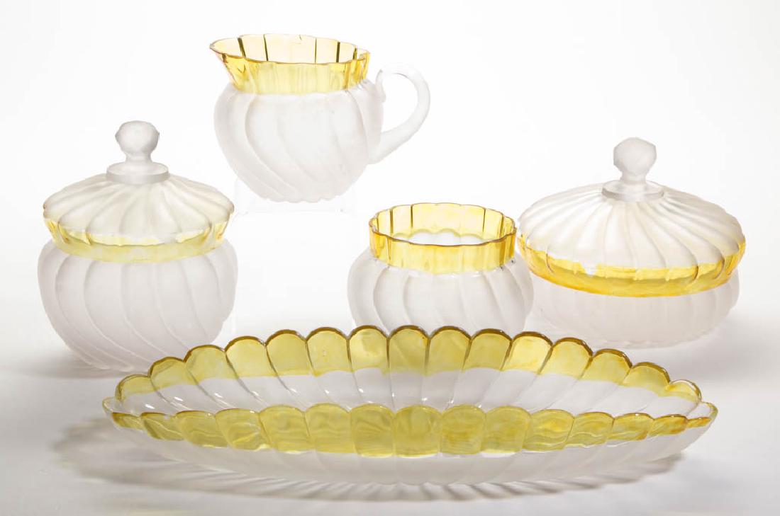 HOBBS NO. 326 / SWIRL - AMBER-STAINED FIVE-PIECE TABLE (1 of 1)