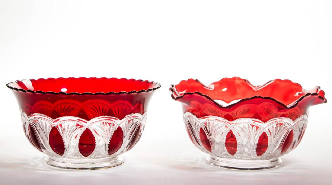 IMPERIAL NO. 216 - RUBY-STAINED GAS SHADES, LOT OF TWO (1 of 1)