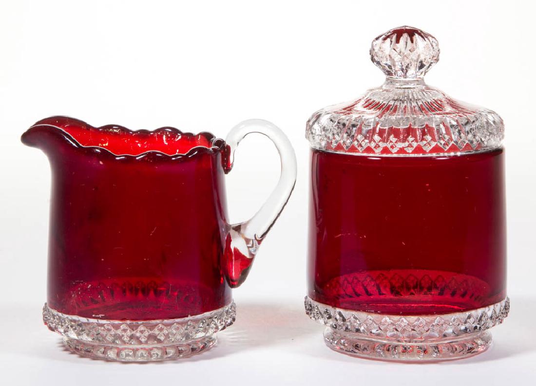 IMPERIAL'S LACE BAND - RUBY-STAINED TABLE ARTICLES, LOT (1 of 1)