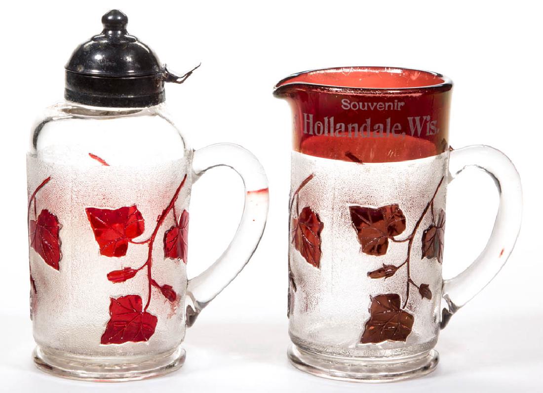 IVY IN SNOW / FOREST (OMN) - RUBY-STAINED SYRUP PITCHER (1 of 1)