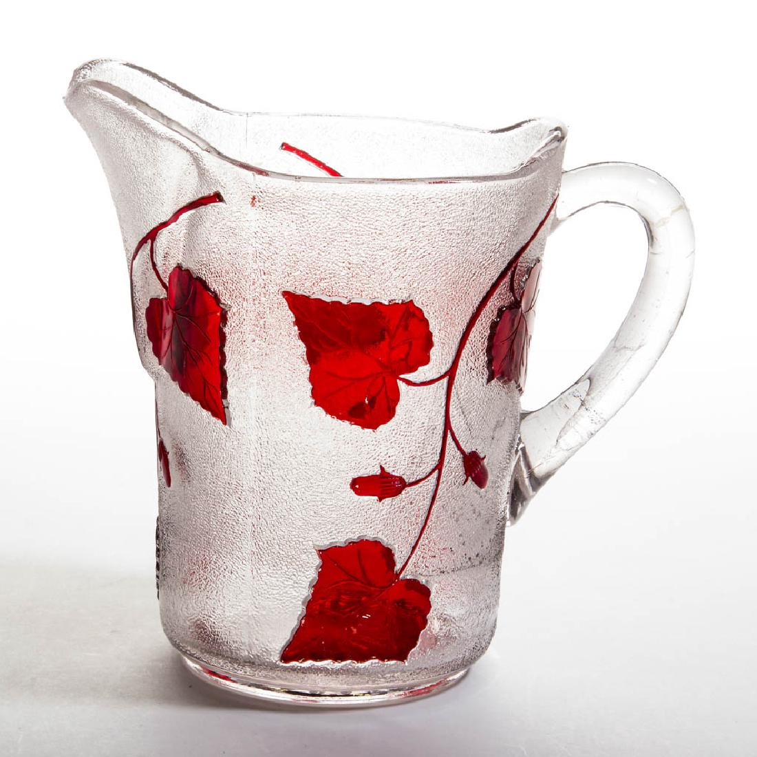 IVY IN SNOW / FOREST (OMN) - RUBY-STAINED MILK PITCHER (1 of 1)