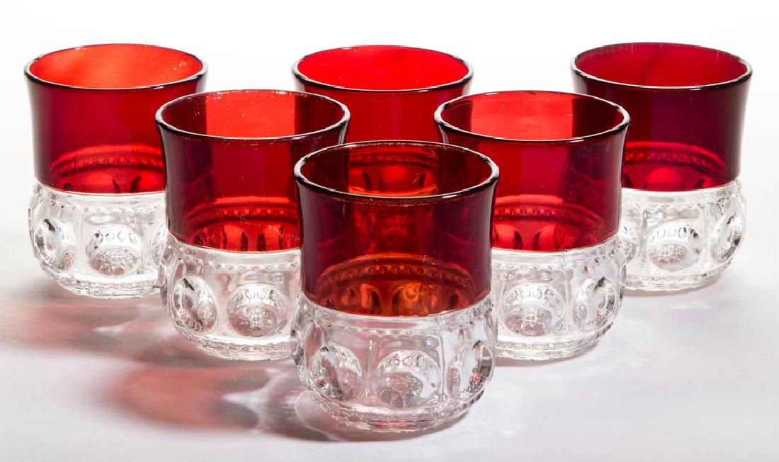 KING'S CROWN / EXCELSIOR (OMN) - RUBY-STAINED TUMBLERS, (1 of 1)
