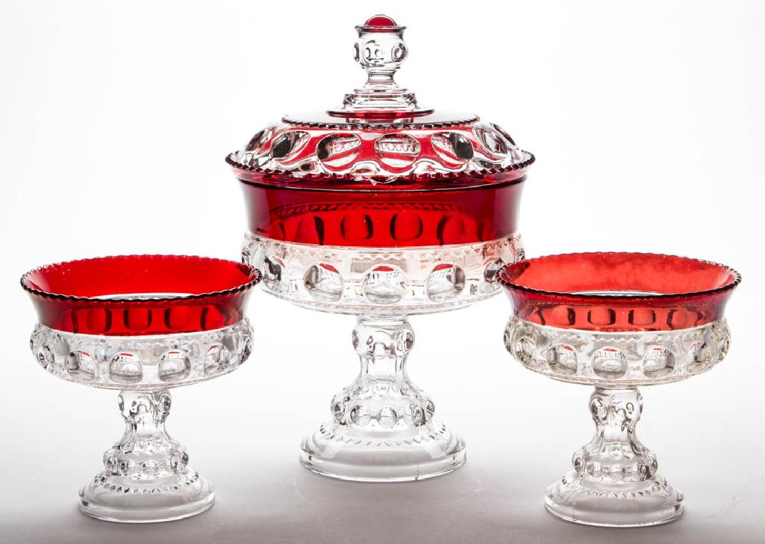 KING'S CROWN / EXCELSIOR (OMN) - RUBY-STAINED COMPOTES, (1 of 1)