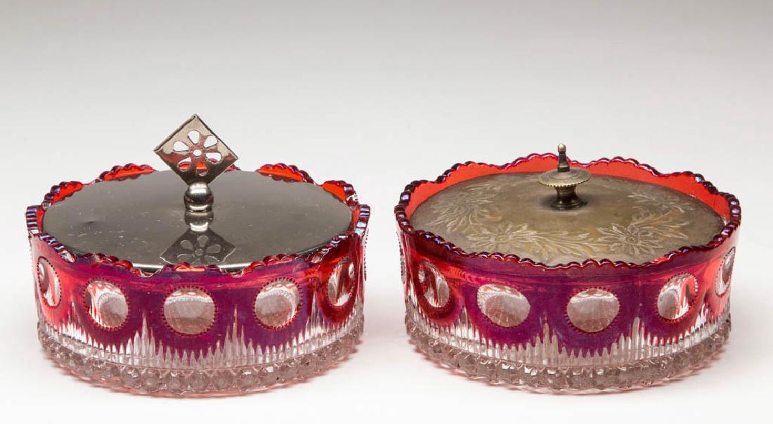 MANHATTAN - RUBY-STAINED CONDIMENT DISHES, LOT OF TWO (1 of 1)