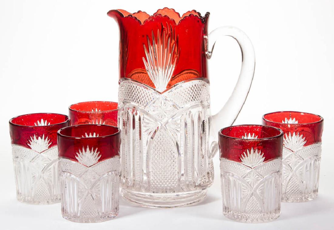 MCKEE NO. 300 / FANCY ARCH - RUBY-STAINED SIX-PIECE (1 of 1)